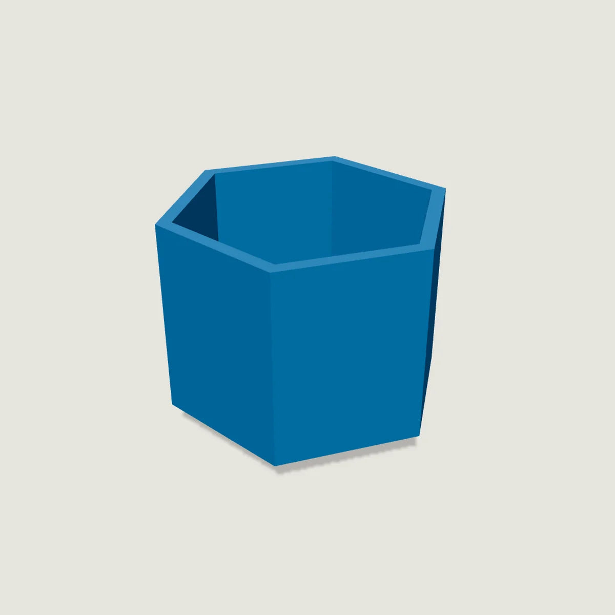 Aloha Stackables hex holder M, 60 mm high, 3D-printed in blue
