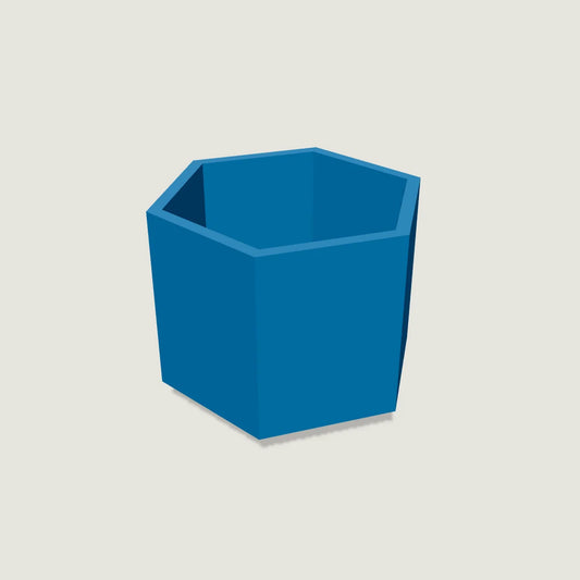 Aloha Stackables hex holder M, 60 mm high, 3D-printed in blue