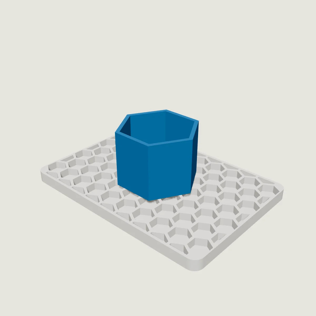 Aloha Stackables hex holder M, 60 mm high on a base plate