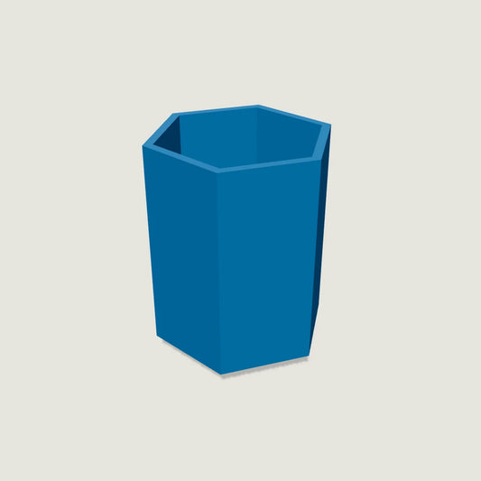 Aloha Stackables hex holder L, 100 mm high, 3D-printed in blue