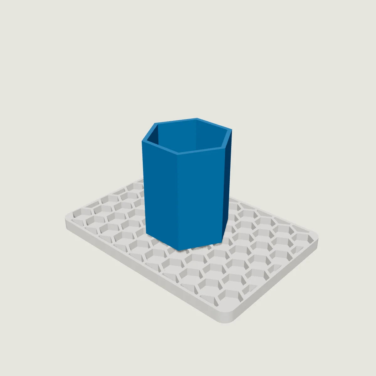 Aloha Stackables hex holder L, 100 mm high on a base plate