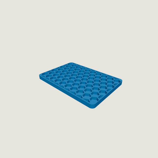 Aloha Stackables hexagonal base plate, 3D-printed in blue