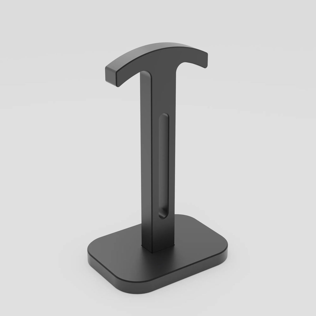 Black 3D-printed headphone stand