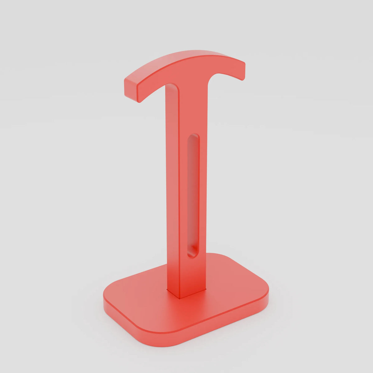 Red 3D-printed headphone stand