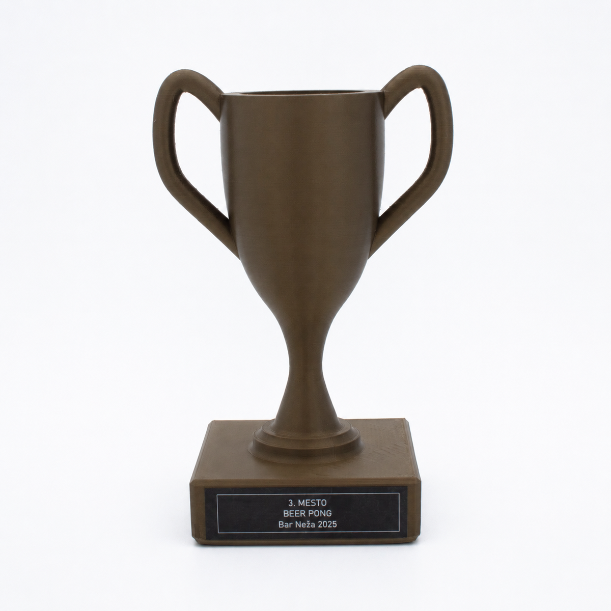 Bronze personalised 3D-printed trophy