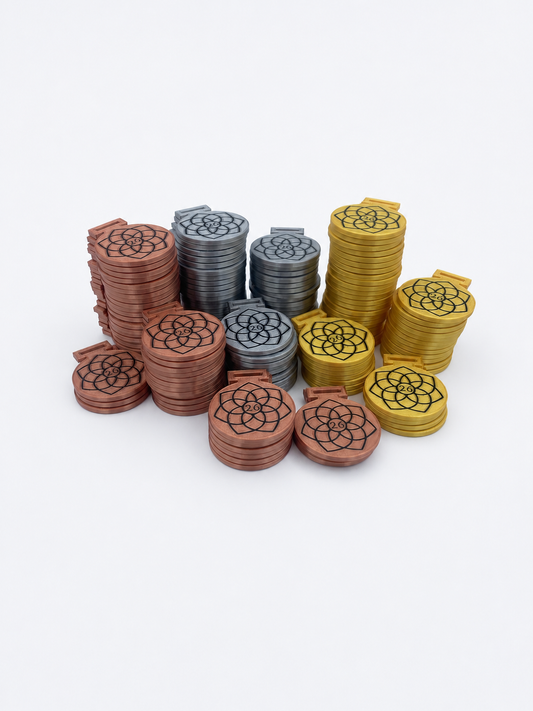 Bronze silver and gold custom 3D-printed medals