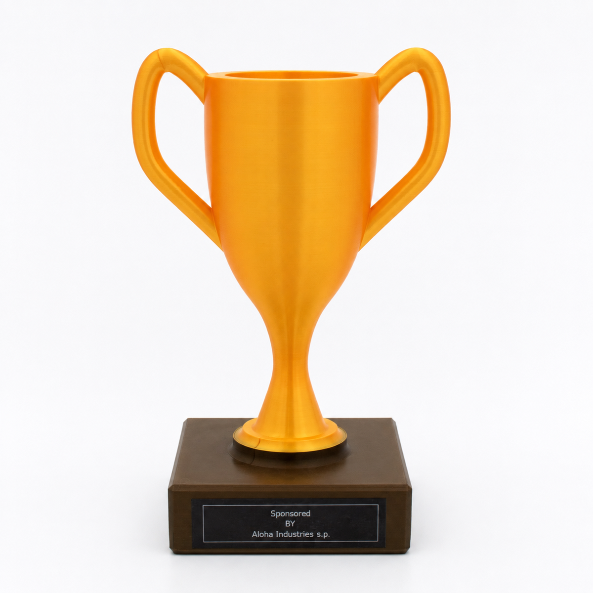 Gold personalised 3D-printed trophy