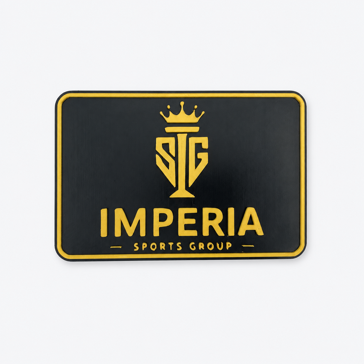 Black and gold custom 3D-printed sign