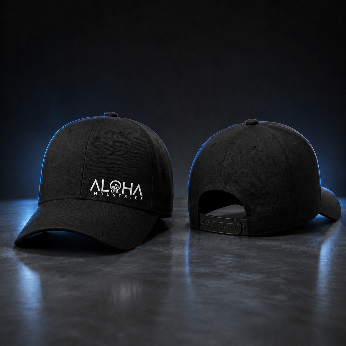 Black Aloha Industries logo cap