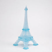 Clear blue resin 3D-printed Eiffel Tower model