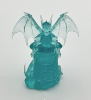Detailed transparent resin-printed dragon model